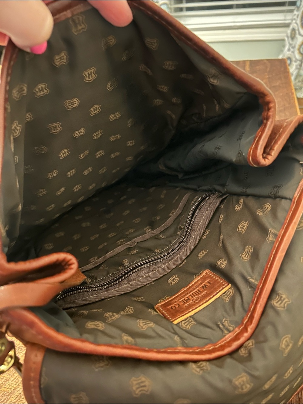 JW Hulme Continental Backpack Made In USA Genuine Brown Leather. Like New - Picture 11 of 13